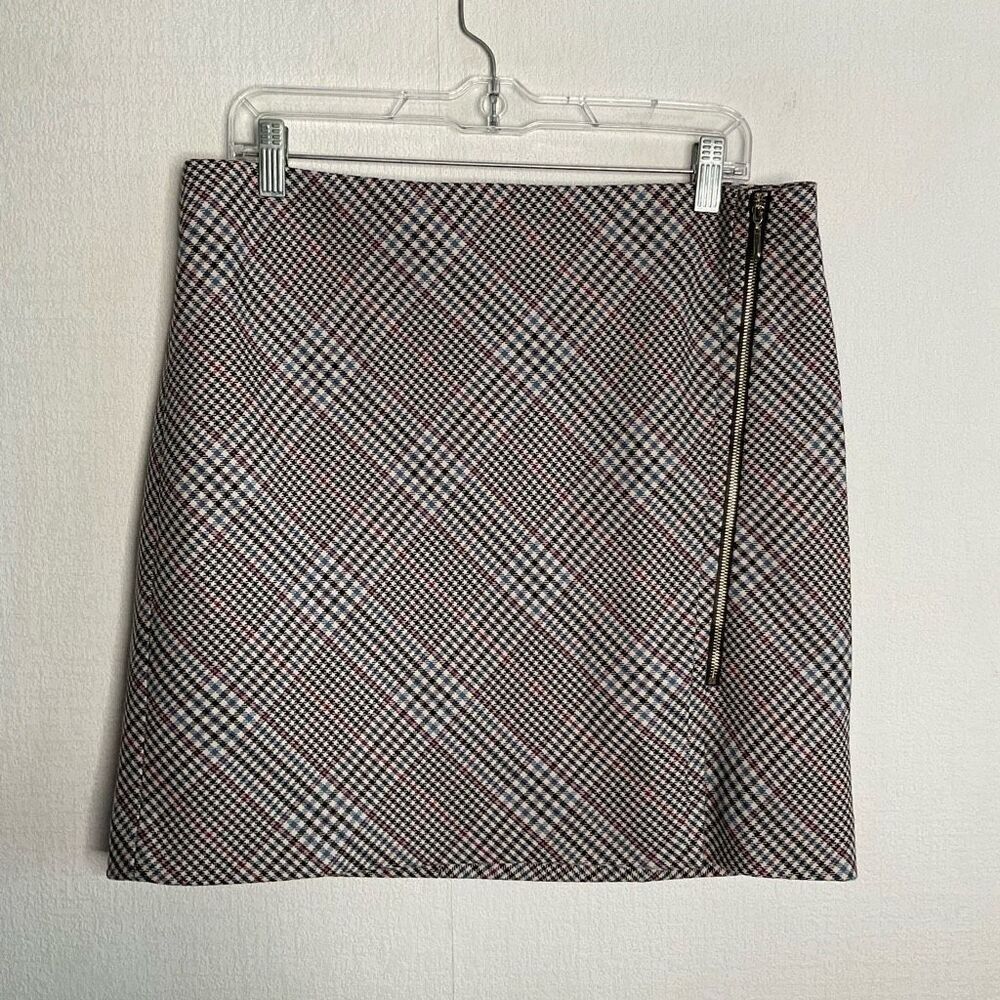 White House Black Market Women’s Size 10 Plaid Front Asymmetrical Zip Skirt